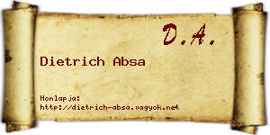 Dietrich Absa névjegykártya